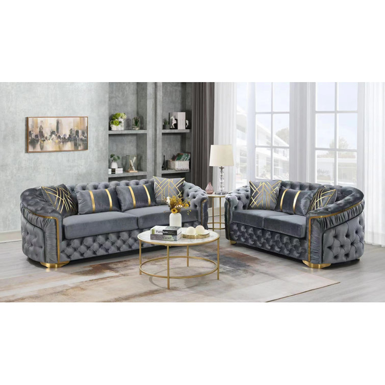 Rosdorf Park 2 Piece Velvet Living Room Set & Reviews Wayfair
